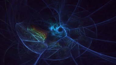 3D görüntüleme teknolojisi soyut fraktal arkaplan