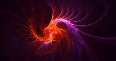 3D görüntüleme teknolojisi soyut fraktal arkaplan