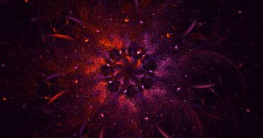 3D görüntüleme teknolojisi soyut fraktal arkaplan