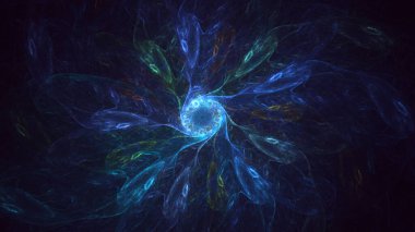 3D görüntüleme teknolojisi soyut fraktal arkaplan