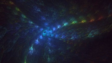 3B soyut renkli fraktal ışık arkaplanı oluşturma