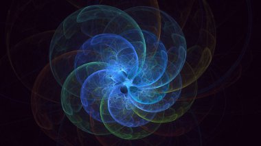 3B soyut renkli fraktal ışık arkaplanı oluşturma