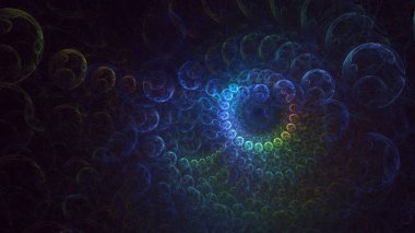 3B soyut renkli fraktal ışık arkaplanı oluşturma