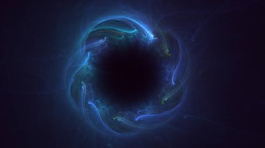 Soyut mavi fraktal ışık arkaplanı 3 boyutlu oluşturuluyor