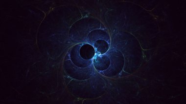 Soyut fraktal ışık arkaplanı 3 boyutlu oluşturuluyor