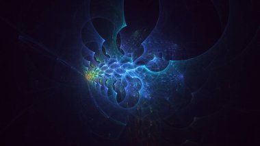 Soyut fraktal ışık arkaplanı 3 boyutlu oluşturuluyor
