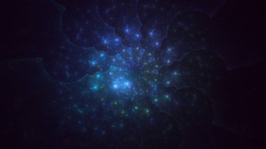 Soyut fraktal ışık arkaplanı 3 boyutlu oluşturuluyor