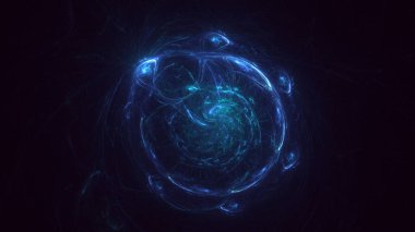 Soyut fraktal ışık arkaplanı 3 boyutlu oluşturuluyor