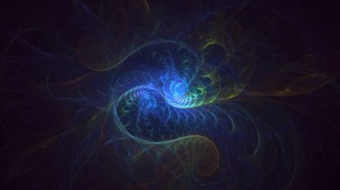 Soyut fraktal ışık arkaplanı 3 boyutlu oluşturuluyor