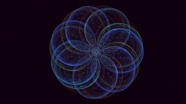 Soyut fraktal ışık arkaplanı 3 boyutlu oluşturuluyor