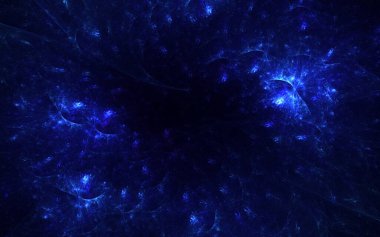 Soyut fraktal ışık arkaplanı 3 boyutlu oluşturuluyor