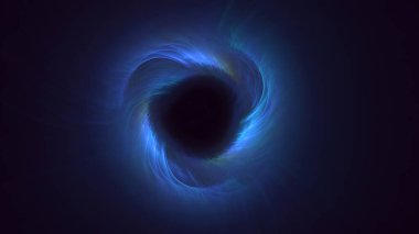 Soyut mavi fraktal ışık arkaplanı 3 boyutlu oluşturuluyor