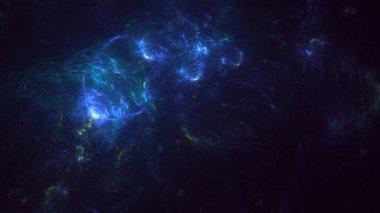 Soyut mavi fraktal ışık arkaplanı 3 boyutlu oluşturuluyor