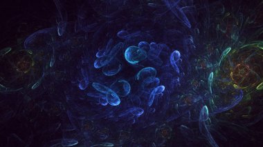 3D görüntüleme teknolojisi soyut fraktal arkaplan