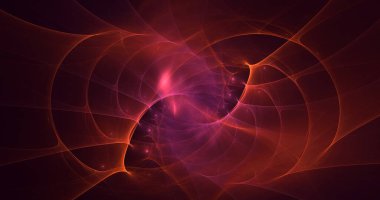 Soyut fraktal ışık arkaplanı 3 boyutlu oluşturuluyor