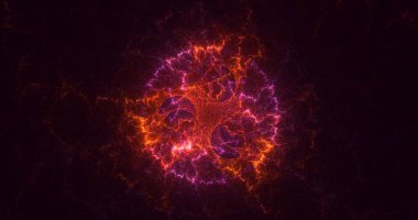 Soyut fraktal ışık arkaplanı 3 boyutlu oluşturuluyor