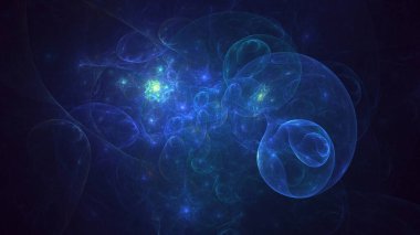 Soyut fraktal ışık arkaplanı 3 boyutlu oluşturuluyor