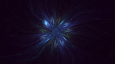 Soyut fraktal ışık arkaplanı 3 boyutlu oluşturuluyor