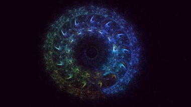 3B soyut renkli fraktal ışık arkaplanı oluşturma