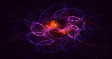 3B soyut renkli fraktal ışık arkaplanı oluşturma