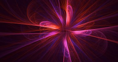 3B soyut renkli fraktal ışık arkaplanı oluşturma