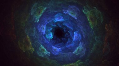 3B soyut renkli fraktal ışık arkaplanı oluşturma