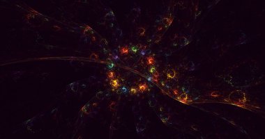 3B soyut renkli fraktal ışık arkaplanı oluşturma