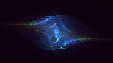 Soyut fraktal ışık arkaplanı 3 boyutlu oluşturuluyor