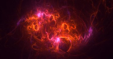 3B soyut renkli fraktal ışık arkaplanı oluşturma