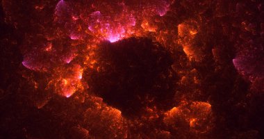 Soyut fraktal ışık arkaplanı 3 boyutlu oluşturuluyor