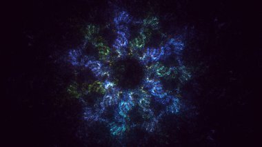Soyut fraktal ışık arkaplanı 3 boyutlu oluşturuluyor