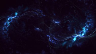 Soyut fraktal ışık arkaplanı 3 boyutlu oluşturuluyor