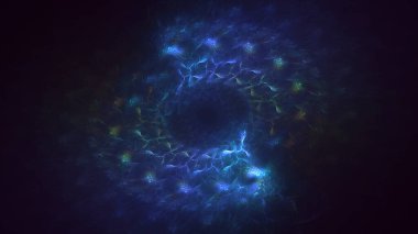 Soyut çok renkli fraktal ışık arkaplanı 3B görüntüleme