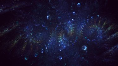 Soyut çok renkli fraktal ışık arkaplanı 3B görüntüleme