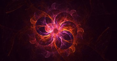 Soyut çok renkli fraktal ışık arkaplanı 3B görüntüleme