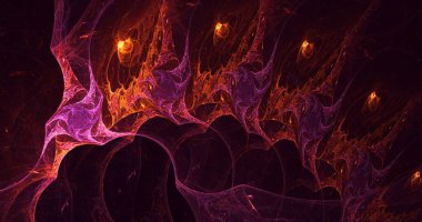 Soyut çok renkli fraktal ışık arkaplanı 3B görüntüleme