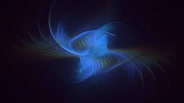 Renderização Abstrato Azul Fundo Luz Fractal — Fotografia de Stock