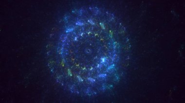 3D, soyut çok renkli teknoloji fraktal ışık arkaplanı oluşturuluyor