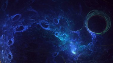 3D, soyut çok renkli teknoloji fraktal ışık arkaplanı oluşturuluyor