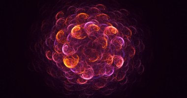 3D, soyut çok renkli teknoloji fraktal ışık arkaplanı oluşturuluyor