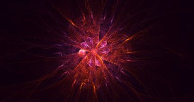3D, soyut çok renkli teknoloji fraktal ışık arkaplanı oluşturuluyor