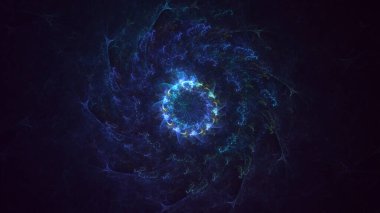 3D, soyut çok renkli teknoloji fraktal ışık arkaplanı oluşturuluyor