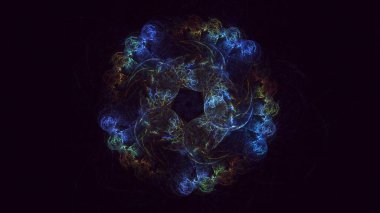 Soyut çok renkli fraktal ışık arkaplanı 3B görüntüleme