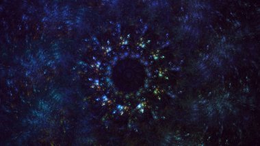 Soyut çok renkli fraktal ışık arkaplanı 3B görüntüleme