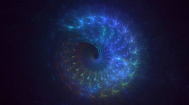 3D, soyut çok renkli teknoloji fraktal ışık arkaplanı oluşturuluyor