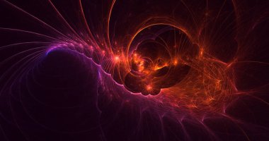 Soyut çok renkli fraktal ışık arkaplanı 3B görüntüleme