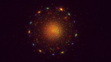 Soyut çok renkli fraktal ışık arkaplanı 3B görüntüleme