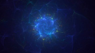 Soyut çok renkli fraktal ışık arkaplanı 3B görüntüleme