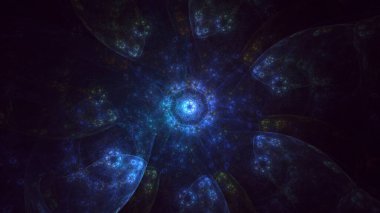 Soyut çok renkli fraktal ışık arkaplanı 3B görüntüleme