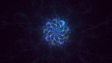 3B soyut renkli fraktal ışık arkaplanı oluşturma